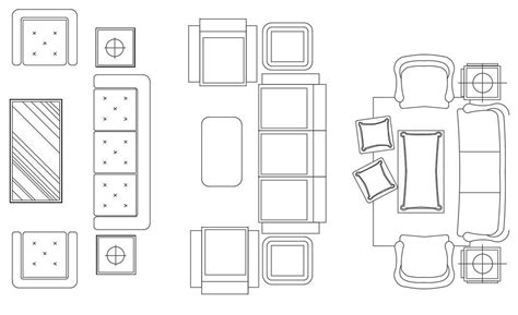 Autocad Living Room Furniture Model Drawing Cad Blocks Cadbull