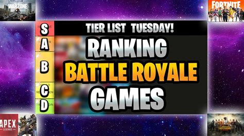 Ranking EVERY Battle Royale Video Game Tier List Tuesday YouTube