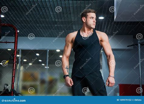 Handsome Guy At Fitness Gym Pose To Camera Stock Photo Image Of