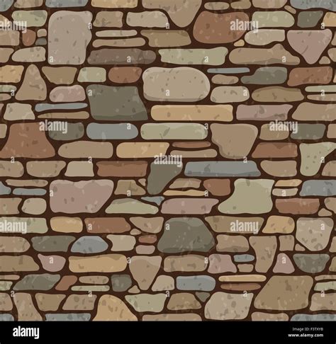 Seamless Grunge Stone Brick Wall Texture Vector Illustration Stock