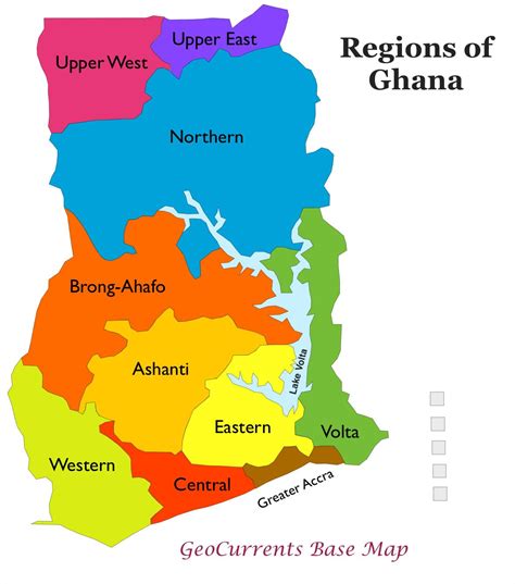 Large location map of ghana. Ghana map with regions - Map of ghana showing regions (Western Africa - Africa)