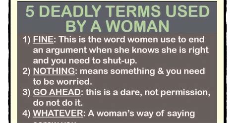 Philosfx Five Deadly Terms Used By A Woman