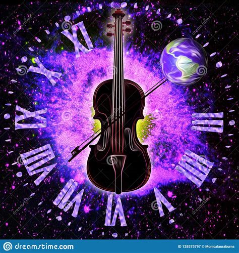 Cosmic Music And Space Time Synergy Stock Illustration Illustration