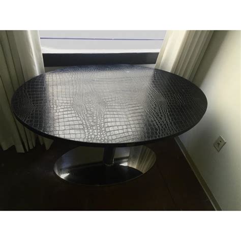 Create your own desk or table. Fendi Casa Black Crocodile Bar Table/Desk | Chairish