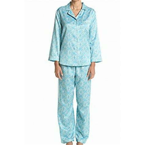 Miss Elaine Miss Elaine New Blue Womens Size Large L Printed Pajama