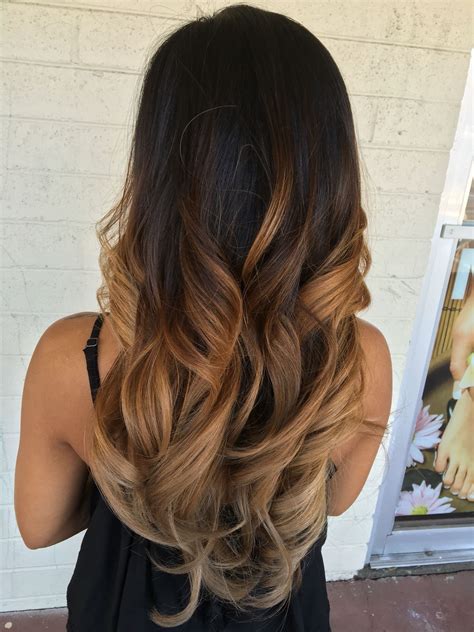 Black To Blonde Balayage Ombré In 2020 Black Hair Ombre Hair Color
