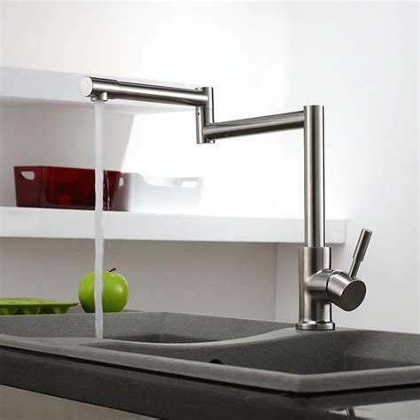These faucets allow you to fill the pot with water, which is right on the stove. Retractable Kitchen Pot Filler Sink Faucet Deck-Mount ...