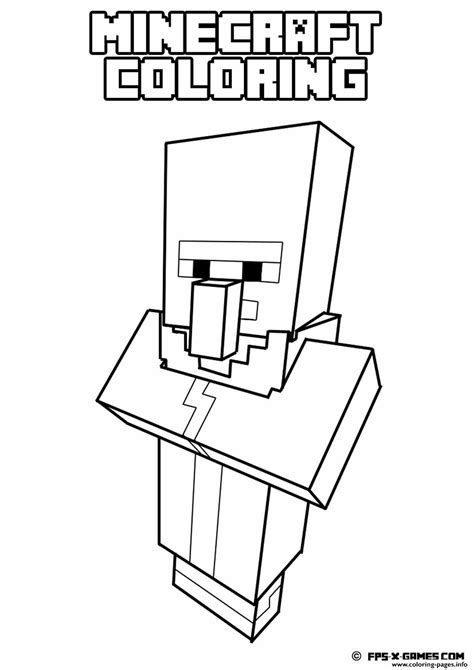 Minecraft Coloring Kids Simple Coloring Page Printable