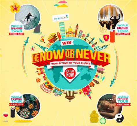Ninemsn Win A Now Or Never World Tour 4 Trips To Choose F
