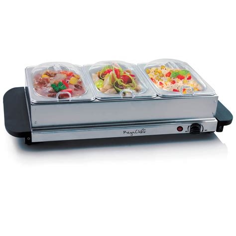 Megachef 970103786m Buffet Server And Food Warmer With 3 Removable
