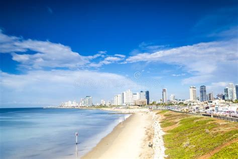 Tel Aviv Panorama With Sandy Beaches Israel Stock Photo Image Of