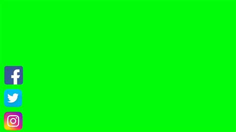 Green Screen Animated Social Media Icons Small Left Youtube