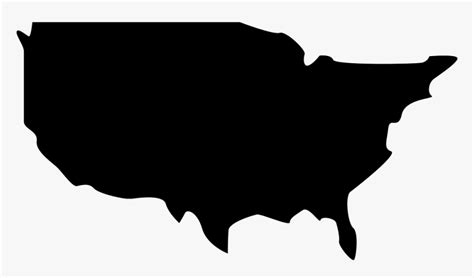 Us Map America Shape Black And White Hd Png Download Kindpng