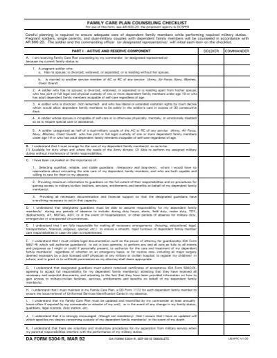 Da Form 5304 R Fillable Printable Forms Free Online