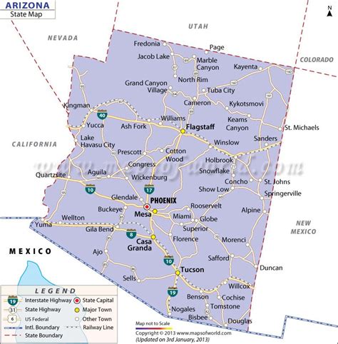 Arizona State Map Mapa De Estados Unidos Arizona Mapas