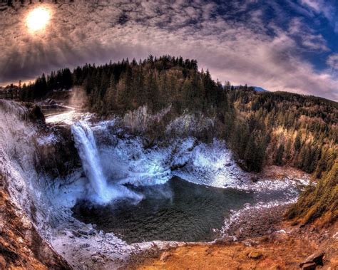 Nature Landscape Snoqualmie Falls State Washington Usa