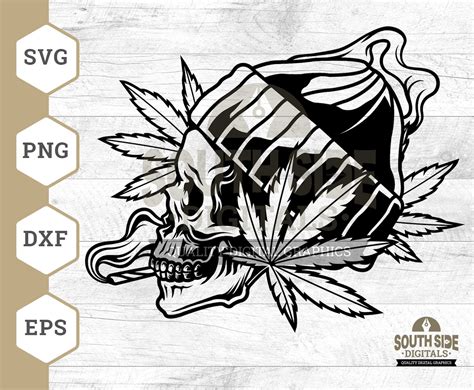 Skull Smoking Weed Svg File Dope Skull Svg Cannabis Skull Etsy