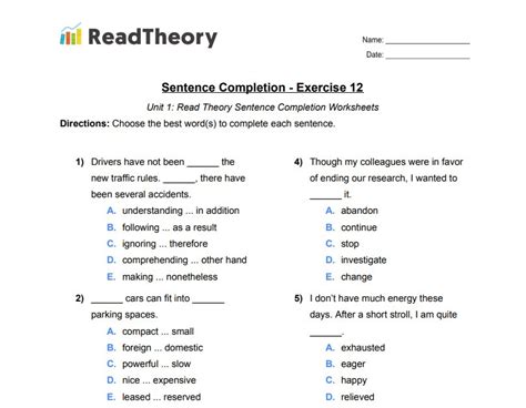 Sentence Completion High Intermediate Level Exercise 12 Read