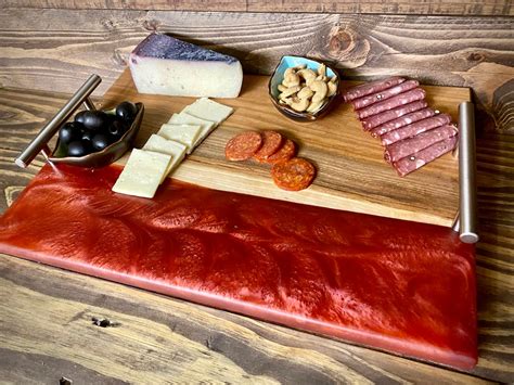 Beautiful Wood And Resin Charcuterie Board Etsy