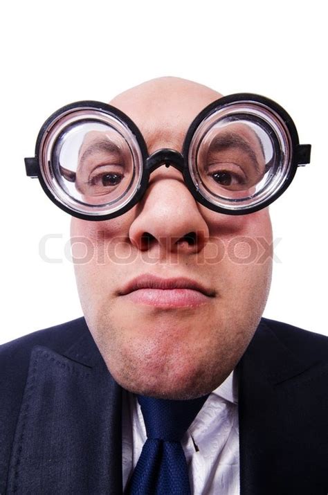 Funny Man With Glasses On White Stock Photo Colourbox