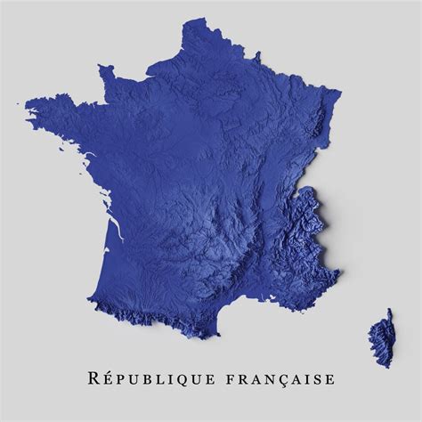 The Topography Of France The Flattest Relief Map I Ve Made So Far Mapporn