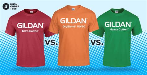 comparing the top 3 gildan t shirts ultra cotton vs dryblend 50 50 vs heavy cotton