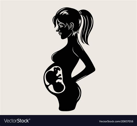 Pregnant Woman Silhouette Royalty Free Vector Image