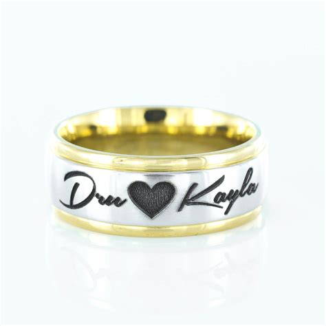 Custom Names And Heart Ring 7mm Stainless Steel Ring Namecoins