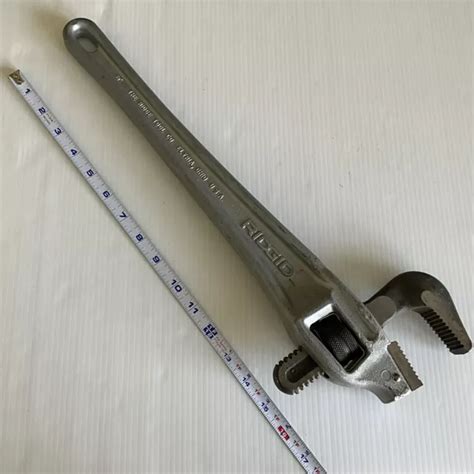 Ridgid 18and Aluminum Pipe Wrench Adjustable Offset Head 3 Heavy Duty