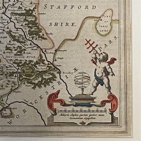 17th Century Framed Shropshire Map Paintings And Prints Hemswell