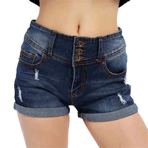 2018 Summer Autumn Denim Shorts Women Ladies Casual Sexy Ripped High Waist Jeans Shorts Women