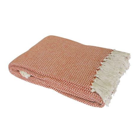 Country Club Opus Burnt Orange 100 Cotton Throw 170x 200cm