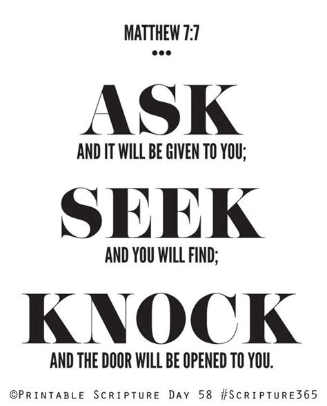 Ask Seek Knock Matthew 77 8x10 Printable Christian Posterbible