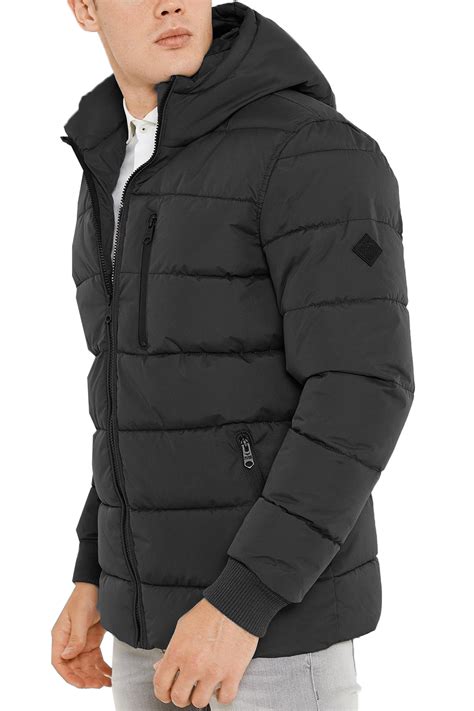 Threadbare Mens Matrix Puffer Jacket New Designer Warm Padded Hooded