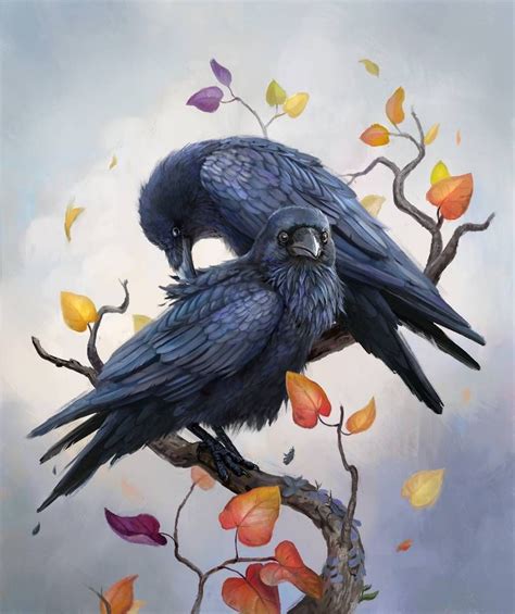 Crows Artwork Raven Artwork Bird Artwork Illustrations Illustration