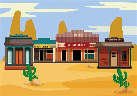 Old Western Towns Vector Download Free Vector Art Stock Graphics