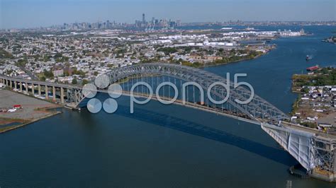 Aerial Shot Of Bayonne Bridge New York Stock Footagebayonneshot