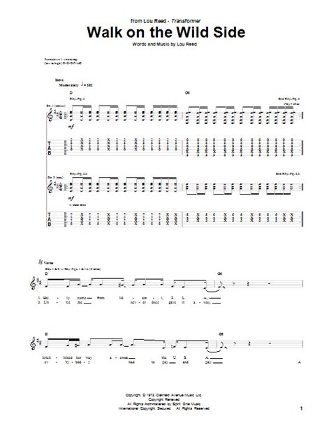 Walk On The Wild Side By Lou Reed Guitar Tab Guitar Instructor