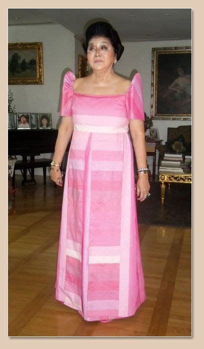 Imelda Marcos In Simple Yet Classy Filipinana Dress Filipiniana