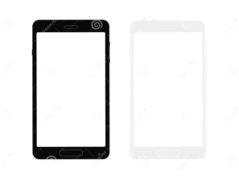 Black And White Smartphone Mockup Empty Mobile Phone Blank White