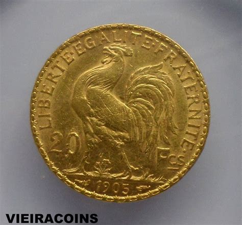 1905 France Gold 20 Francs Km 857 Rare Date 5224 French