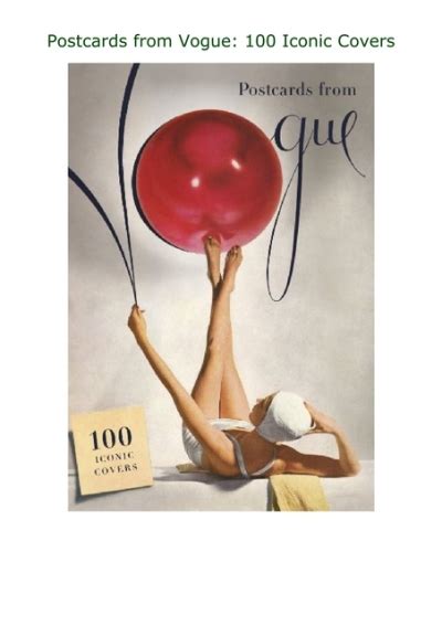 Pdf ️download⚡️ Postcards From Vogue 100 Iconic Covers