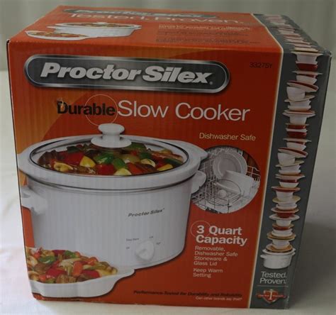 Proctor Silex Durable Slow Cooker 33275y 3qt Capacity New Nib