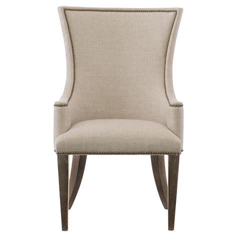 Clarke Modern Classic Beige Upholstered Nailhead Trim ...