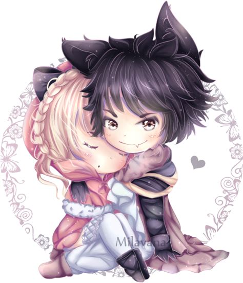 Download Anime Wolf Boy Chibi Anime Cute Chibi Wolves Couple