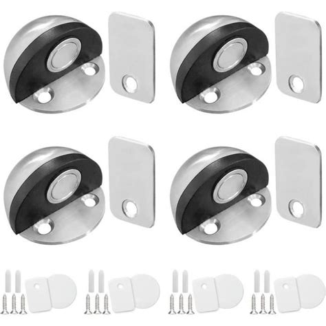 Shackcom 4 pcs Butoir de Porte Magnétique en Acier Inoxydable Butées