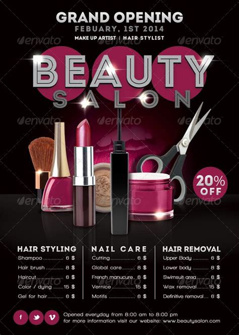 Flyer Beauty Salon Opening Promoting Beauty Salon Posters Beauty
