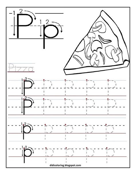 Free Printable Worksheet Letter P For Your Child To Learn And Write 30e