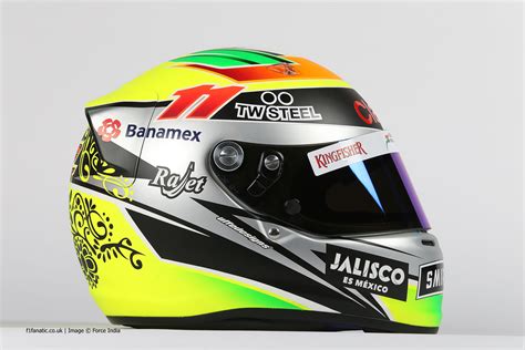 Perez zal worden bijgewerkt om zijn overwinning in bahrein. Sergio Perez helmet, 2015 · RaceFans