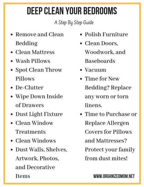 Clean Your Bedroom Checklist
